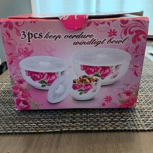 Ceramic food storage bowls